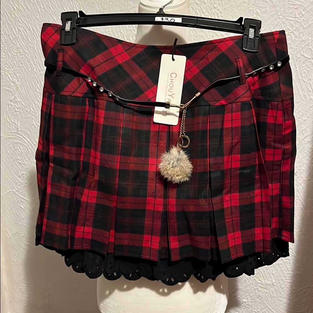 Plaid Red Skirt